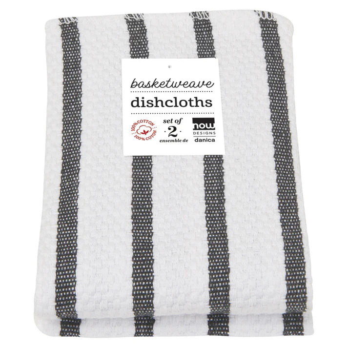 Lot de 2 chiffons tissés en panier Now Designs - Noir