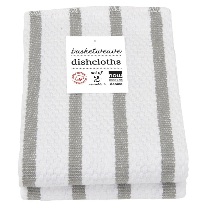 Now Designs Basketweave Dishcloths set of 2 - London Gray
