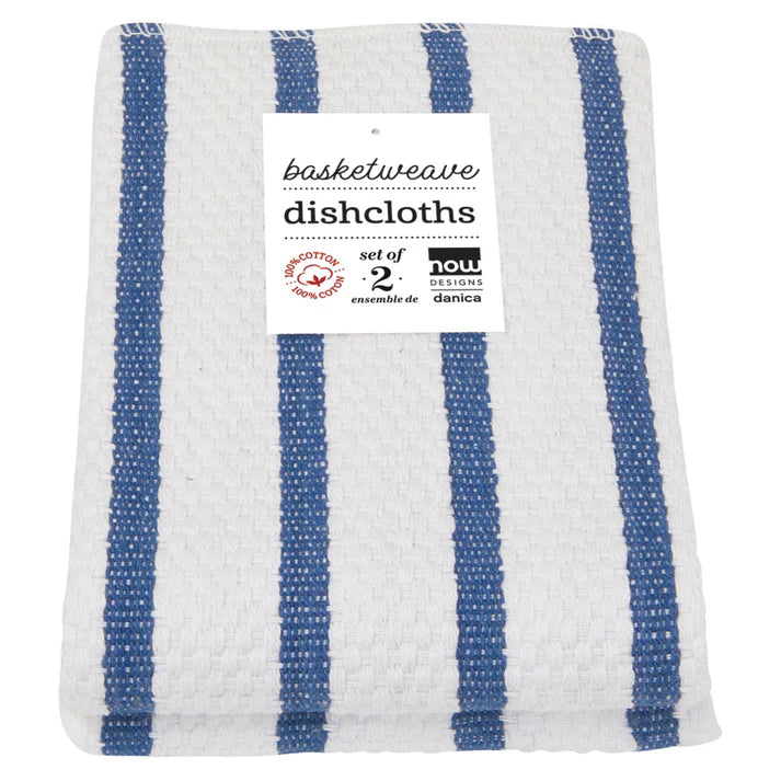 Lot de 2 chiffons tissés en panier Now Designs - Bleu royal