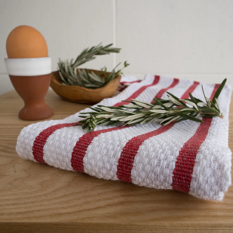 Now Designs Torchon tissage panier - Rouge
