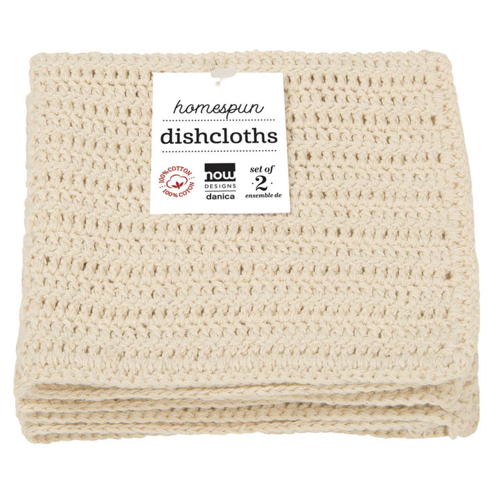 Now Designs Crochet Dishcloths Set of 2 - Natural