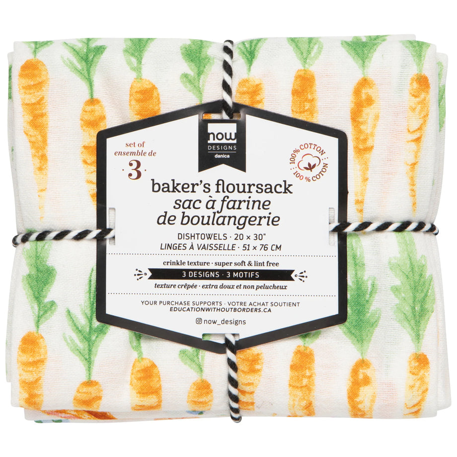 Now Designs Easter Meadow Baker's Floursack Dishtowels set of 3 - Assorted