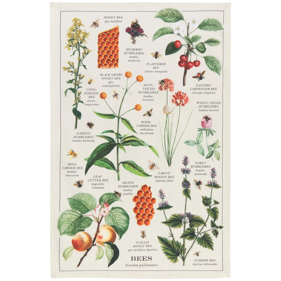 Torchon Now Designs Fine Print - Variétés d'abeilles