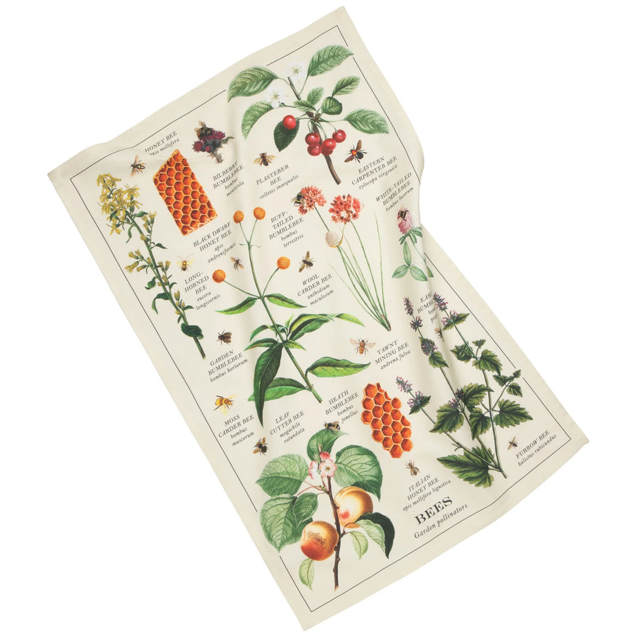 Torchon Now Designs Fine Print - Variétés d'abeilles
