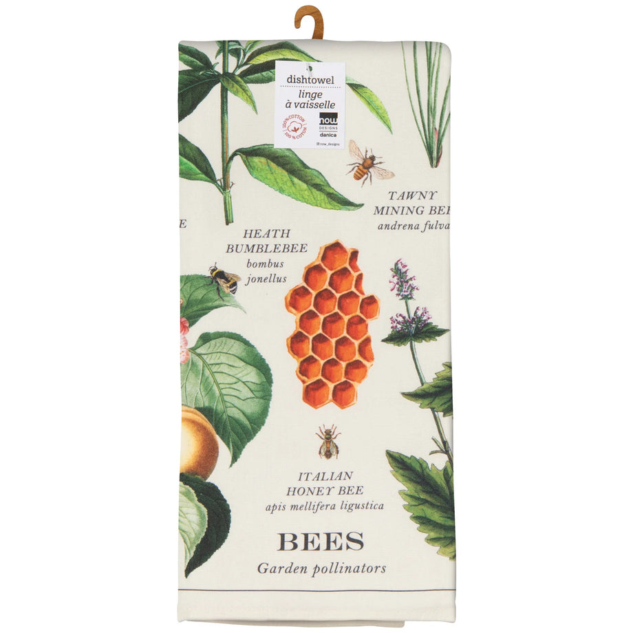 Torchon Now Designs Fine Print - Variétés d'abeilles