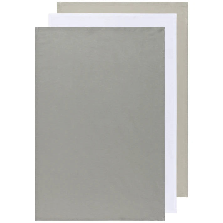 Now Designs Moonstruck Floursack Dishtowels Set of 3 - Gray / White