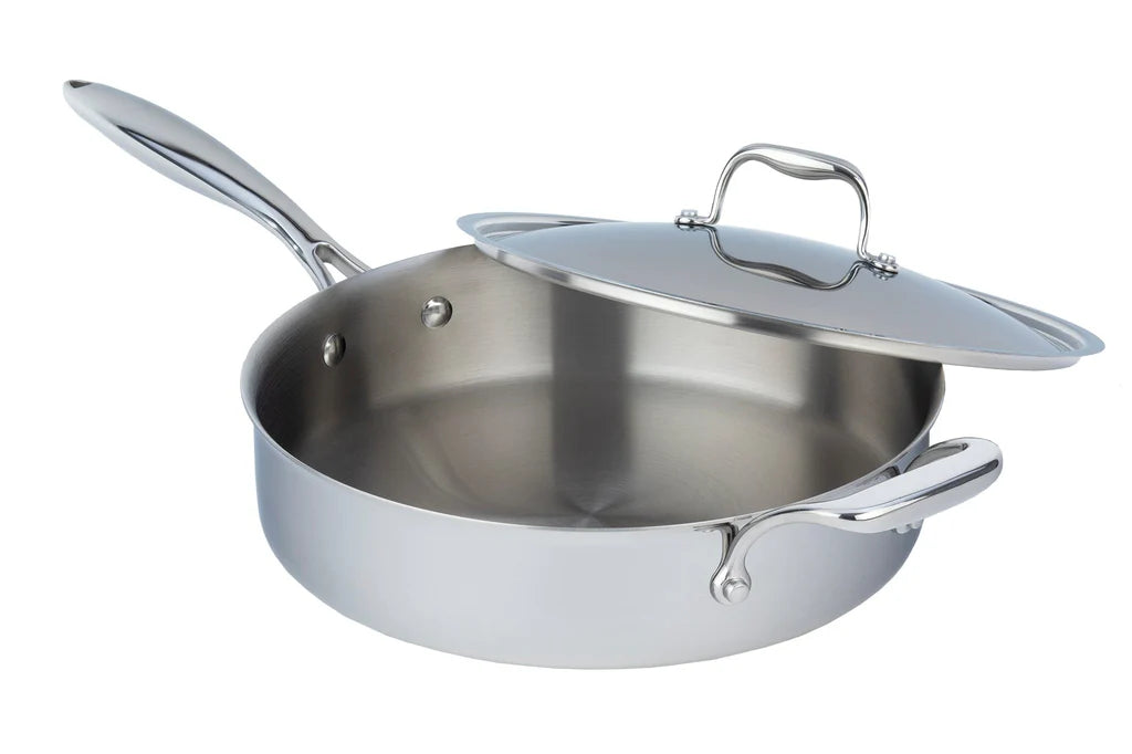 Poêle à sauter Meyer SuperSteel en acier inoxydable avec couvercle - 4,2 L