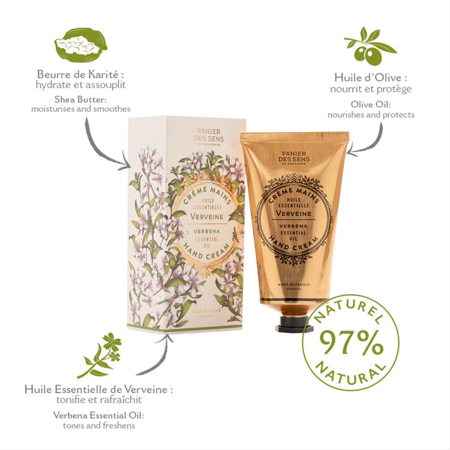 Crème pour les mains Panier des Sens Verveine Énergisante 2,6 fl.oz/75 ml