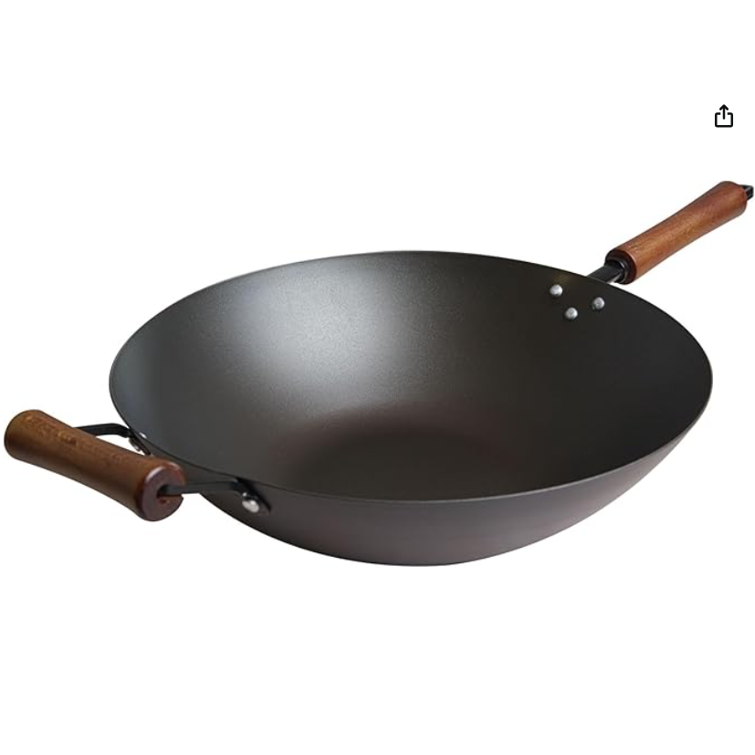 Wok en acier au carbone pré-assaisonné Joyce Chen - 14"
