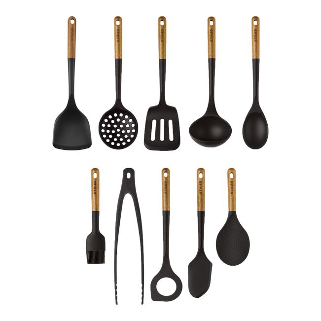 Staub Kitchen Silicone Utensils set of 10 - Black