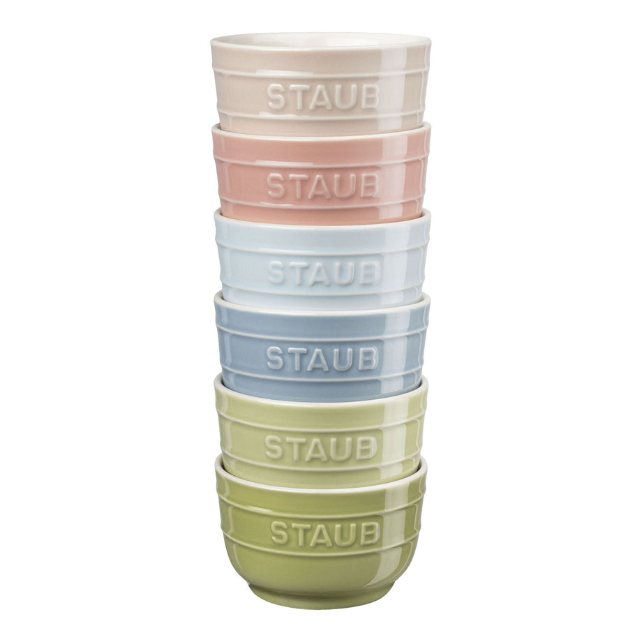 Set de 6 Ramequins Céramique Macaron STAUB / 9 cm - Couleurs Mélangées