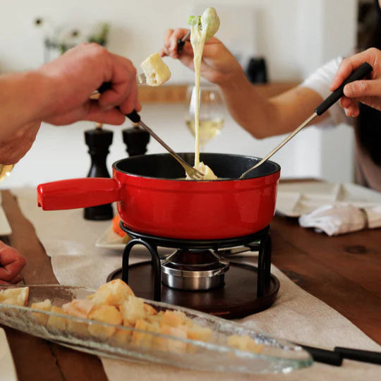 Service à fondue en fonte Swissmar Ticino - Rouge