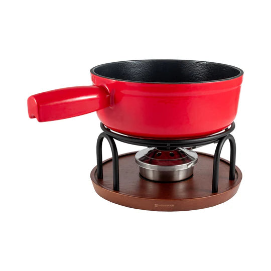 Service à fondue en fonte Swissmar Ticino - Rouge