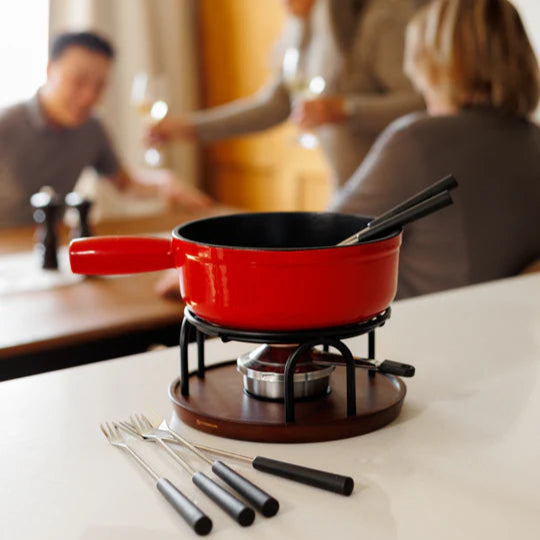 Service à fondue en fonte Swissmar Ticino - Rouge