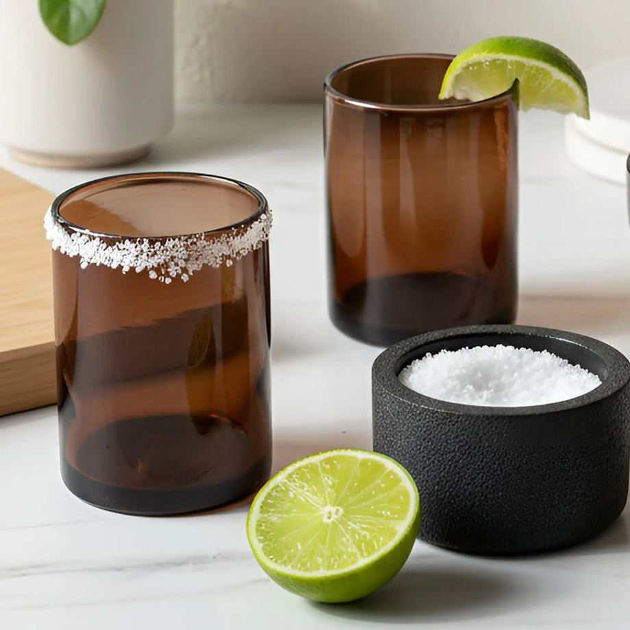 Verve Culture Concrete Salt Cellar with Wooden Lid