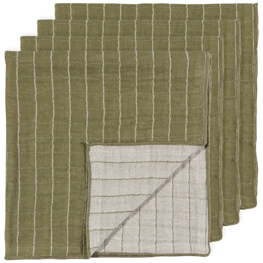 Ensemble de 4 serviettes Danica Olive Branch Double Weave