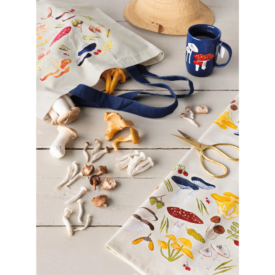 Torchon en coton imprimé champignons des champs Now Designs par Danica