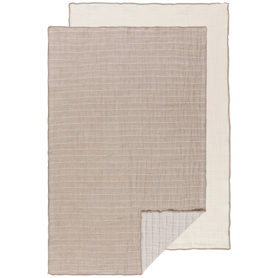Torchons en coton tissé double Danica Héritage - Lot de 2 / Gris Colombe