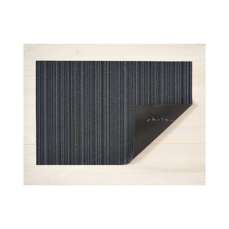 Chilewich Indoor Outdoor Shag Mat - Skinny Stripe / Rectangle / Blue / 18x28"