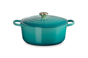 Le Creuset 6.7L Signature Round French Oven - Bleu Riviera
