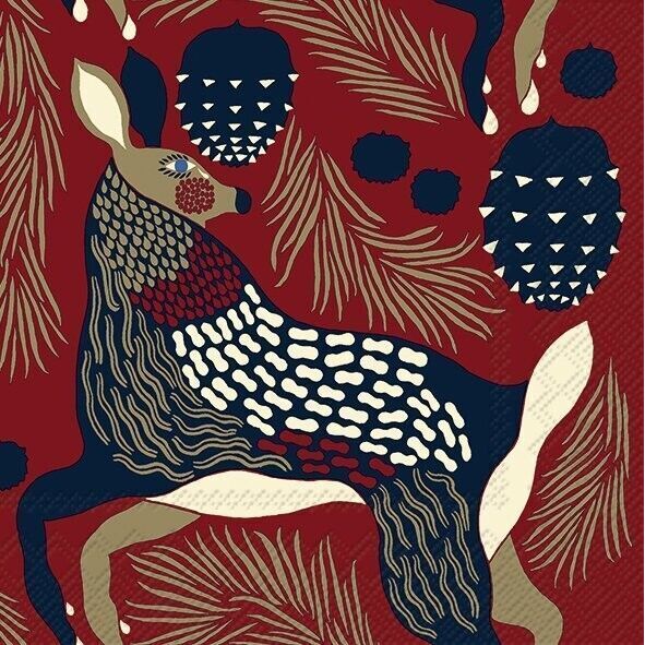 Serviettes déjeuner en papier Marimekko - Peura marron