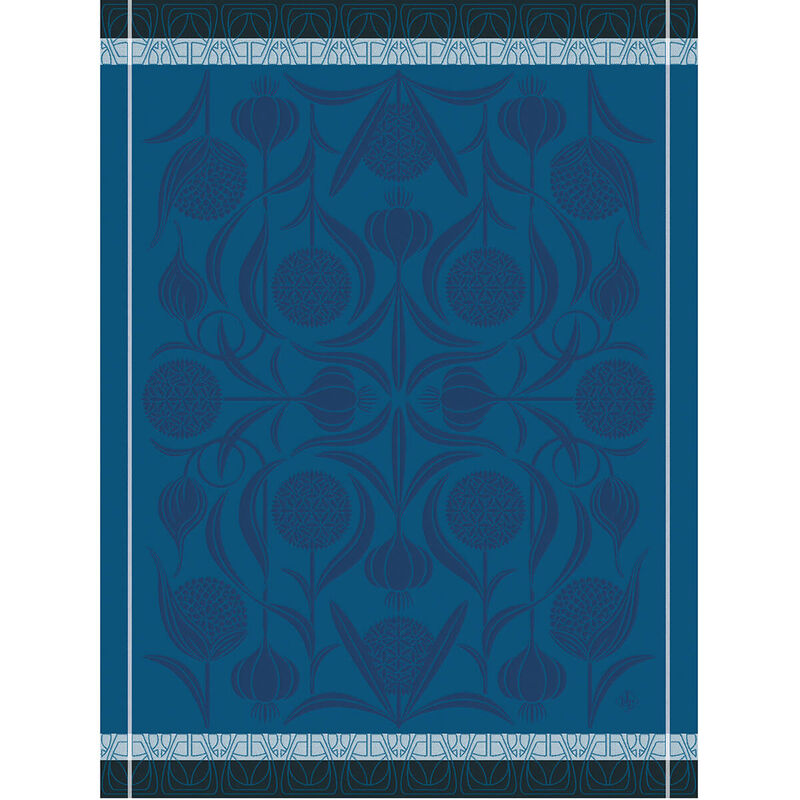 Torchon en coton jacquard français - L'ail Bleu