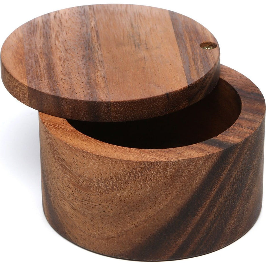 Fox Run Acacia Salt Cellar with Swivel Lid