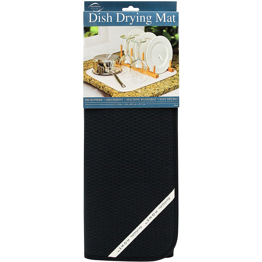Envision Accueil Plat Drying Mat - Noir / 16 x 18"
