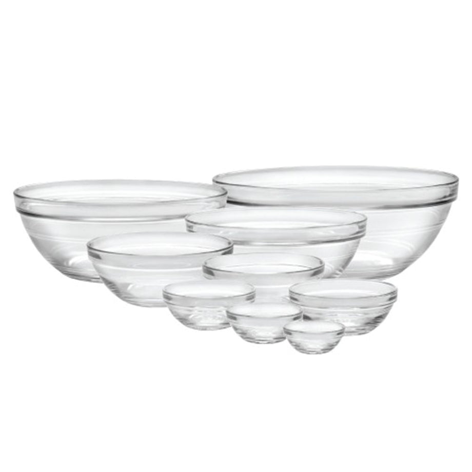 Duralex Lys Glass Stackable Mixing Bowl - Ensemble de 9