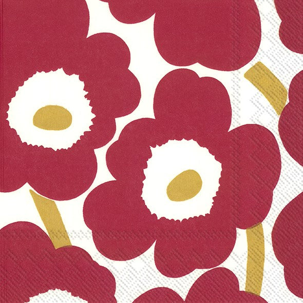 Serviettes de cocktail Marimekko - NIKKO en or rouge foncé