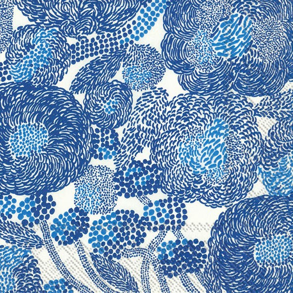 Marimekko Déjeuner serviettes - MYNSTERI crème bleu