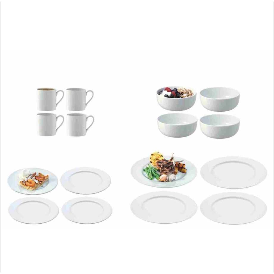 Ensemble de salle à manger LSA - 16 pièces, rebord blanc