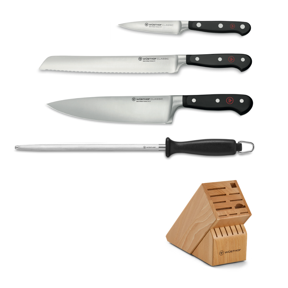 Wusthof Classic 5 pièces ensemble couteau avec bloc